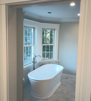 Bathroom remodeling project with updated finishes